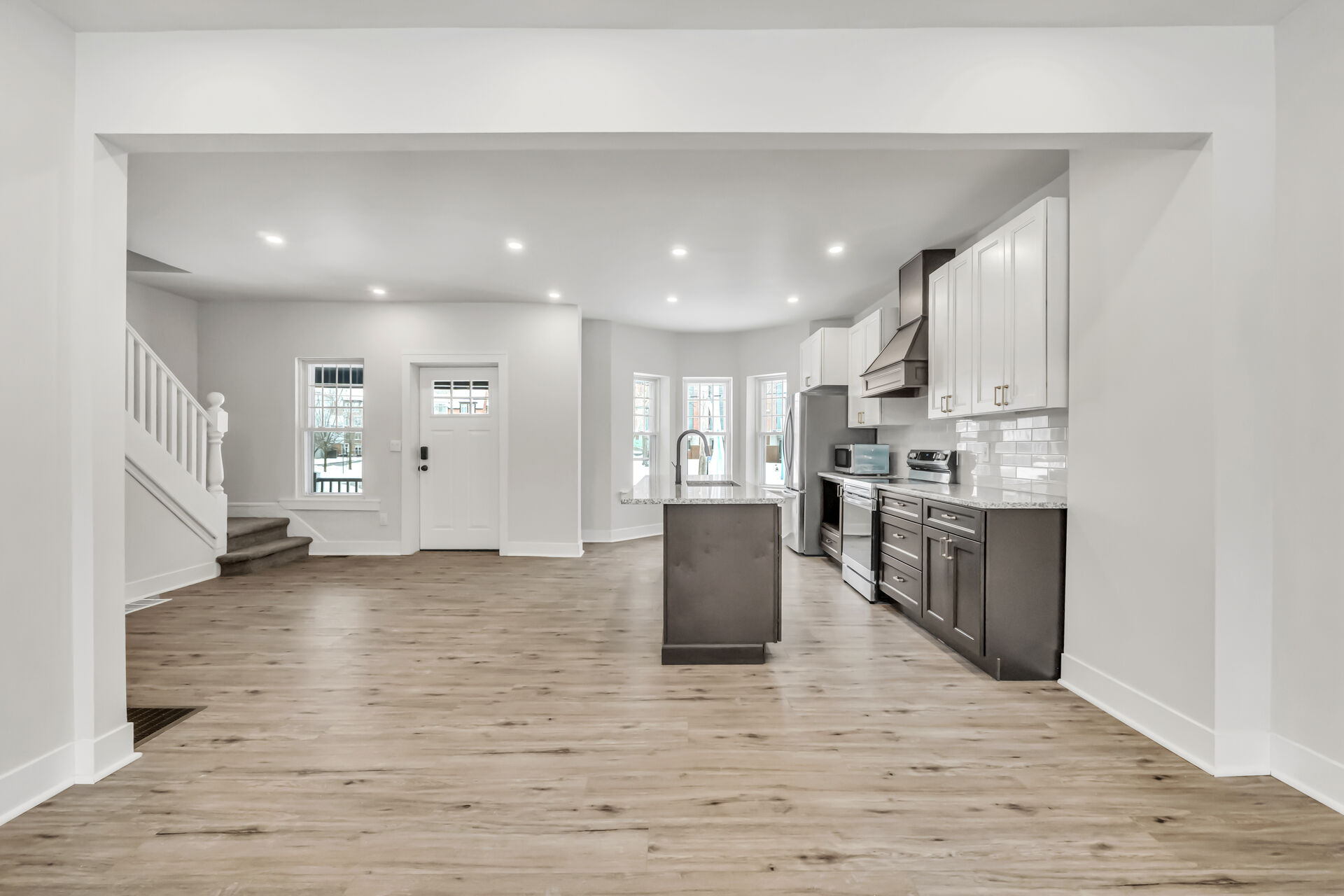 Kitchen and entrance view from the living room